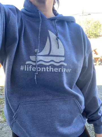 Adult Hoodies - #lifeontheriver (sailboat)